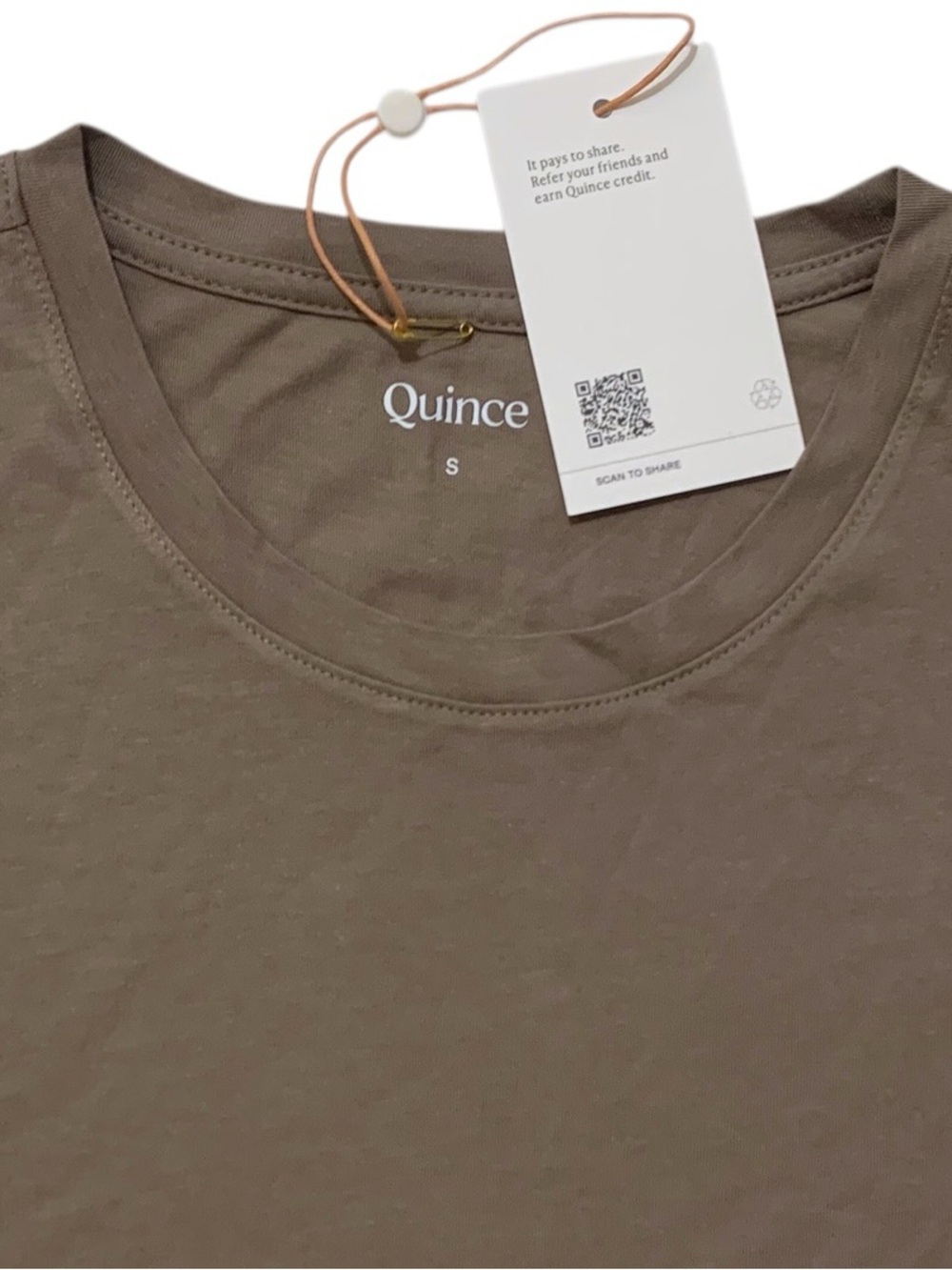 Quince Cotton Modal Crew Neck Muscle Tank Top Dark Taupe Minimalist Small NWT - Picture 2 of 6